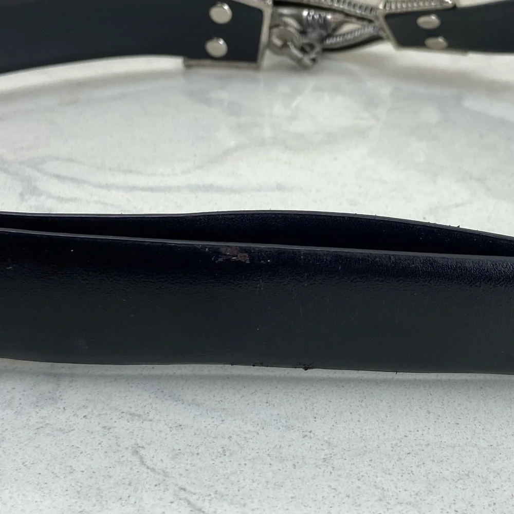 CIPRIANI SILVER HOOK LEATHER BELT